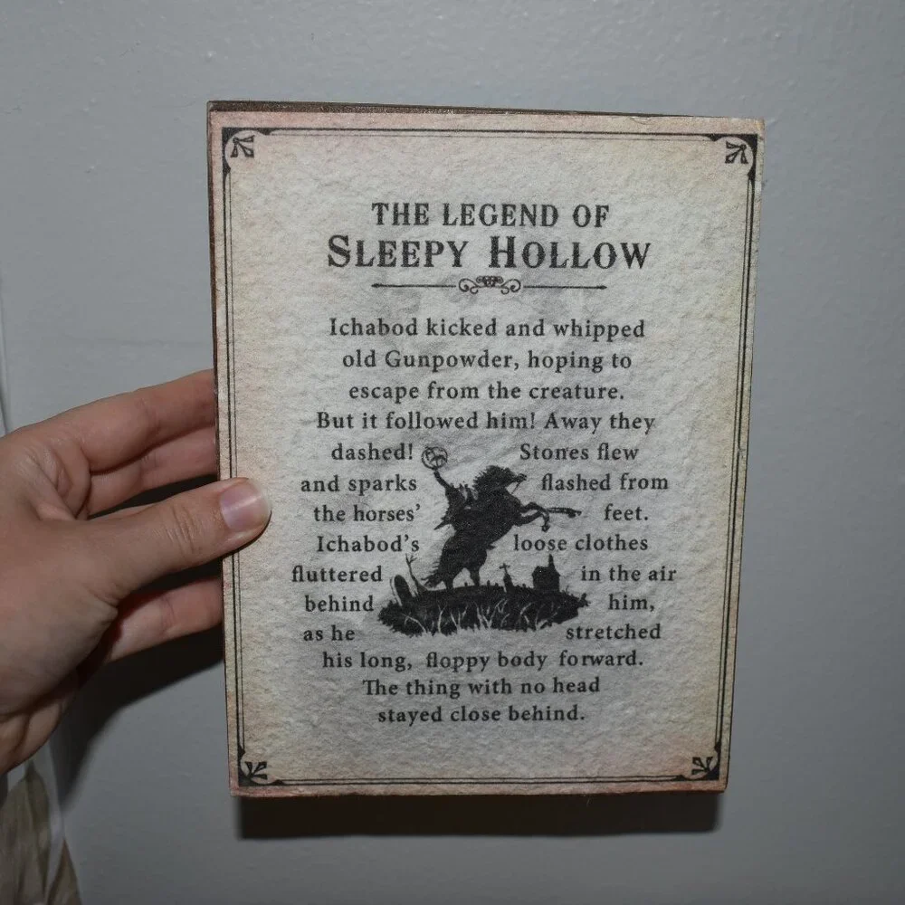 The Legend Of Sleepy Hollow Headless Horseman Plaque Sign Gothic Halloween Decor
